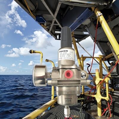 Ρυθμιστής αερίου Fisher με σώμα από ανοξείδωτο χάλυβα και πίεση εισόδου 250psi για εφαρμογές offshore